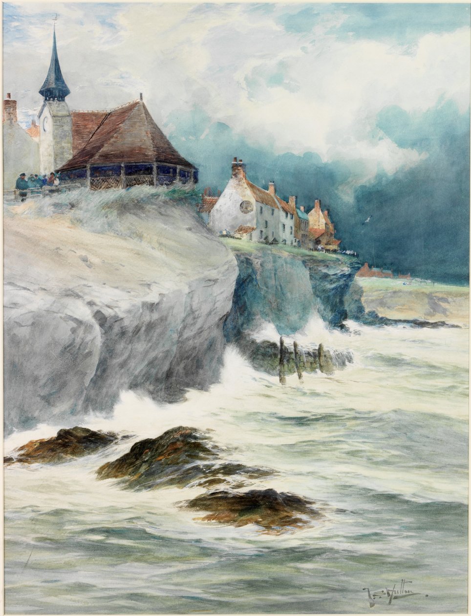 Cullercoats (lápis, wc e bodycolour no papel) de Thomas Swift Hutton