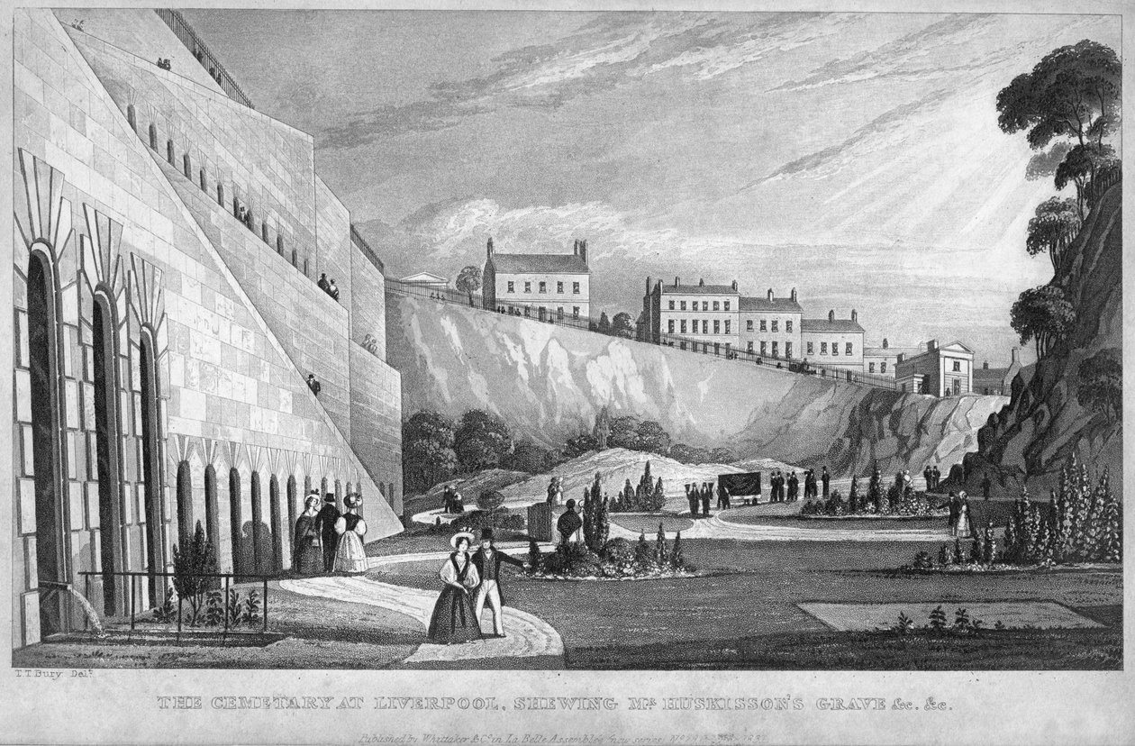 O cemitério de Liverpool, o sr. Huskissons Grave etc, 1831. de Thomas Talbot Bury