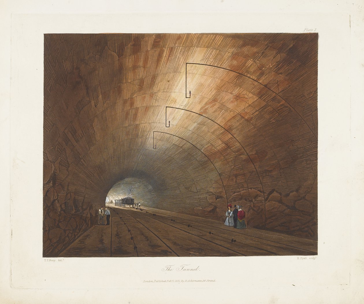 O tunel. De vistas coloridas sobre a ferrovia Liverpool e Manchester, 1831 de Thomas Talbot Bury