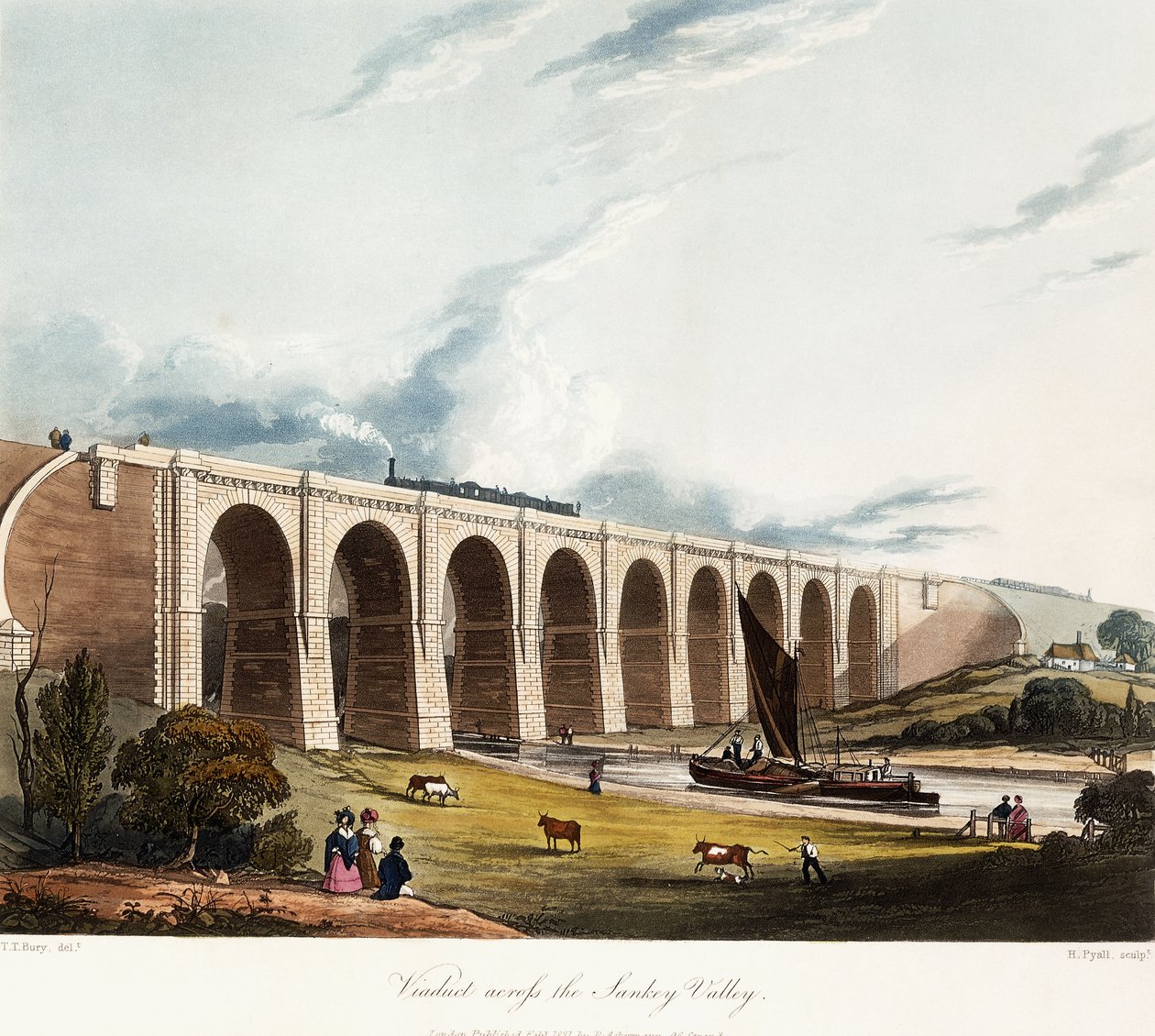 Viaduto pelo Vale de Sankey, 1831 de Thomas Talbot Bury