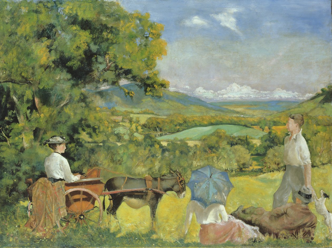 Paisagem com uma Mulher num Carrinho de Burro de Thomas Tennant Baxter