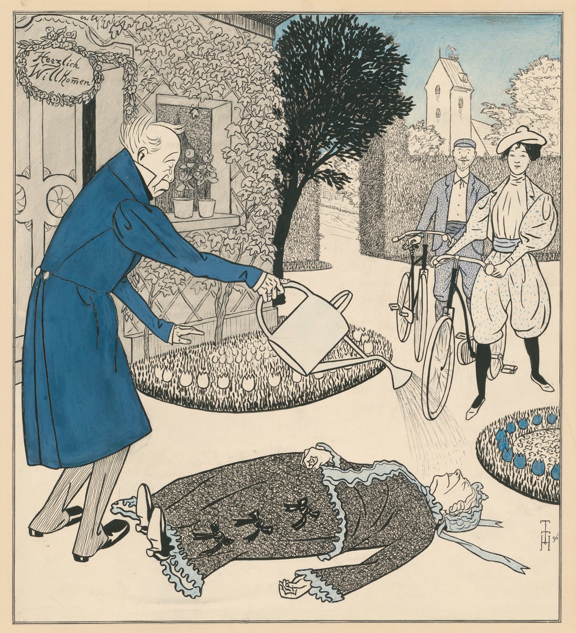 A Mulher Moderna ou Visita às Recém-casadas de Thomas Theodor Heine
