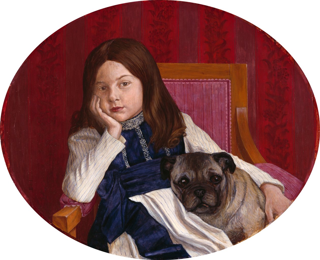 Johanna, a filha do artista com um pug de Thomas Theodor Heine