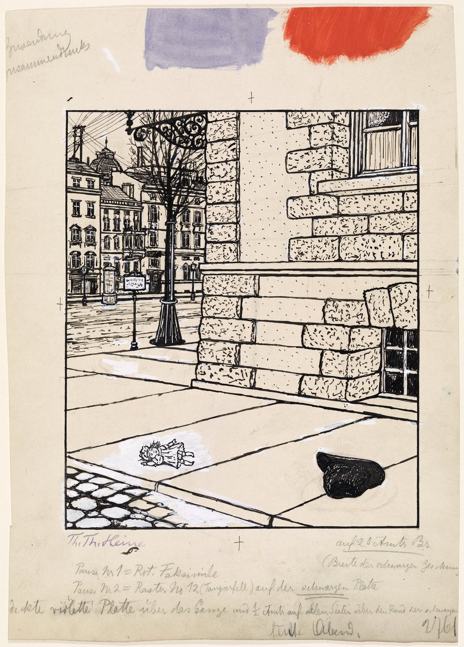 Depois da manifestação de rua; Simplicissimus XIV/52 de Thomas Theodor Heine