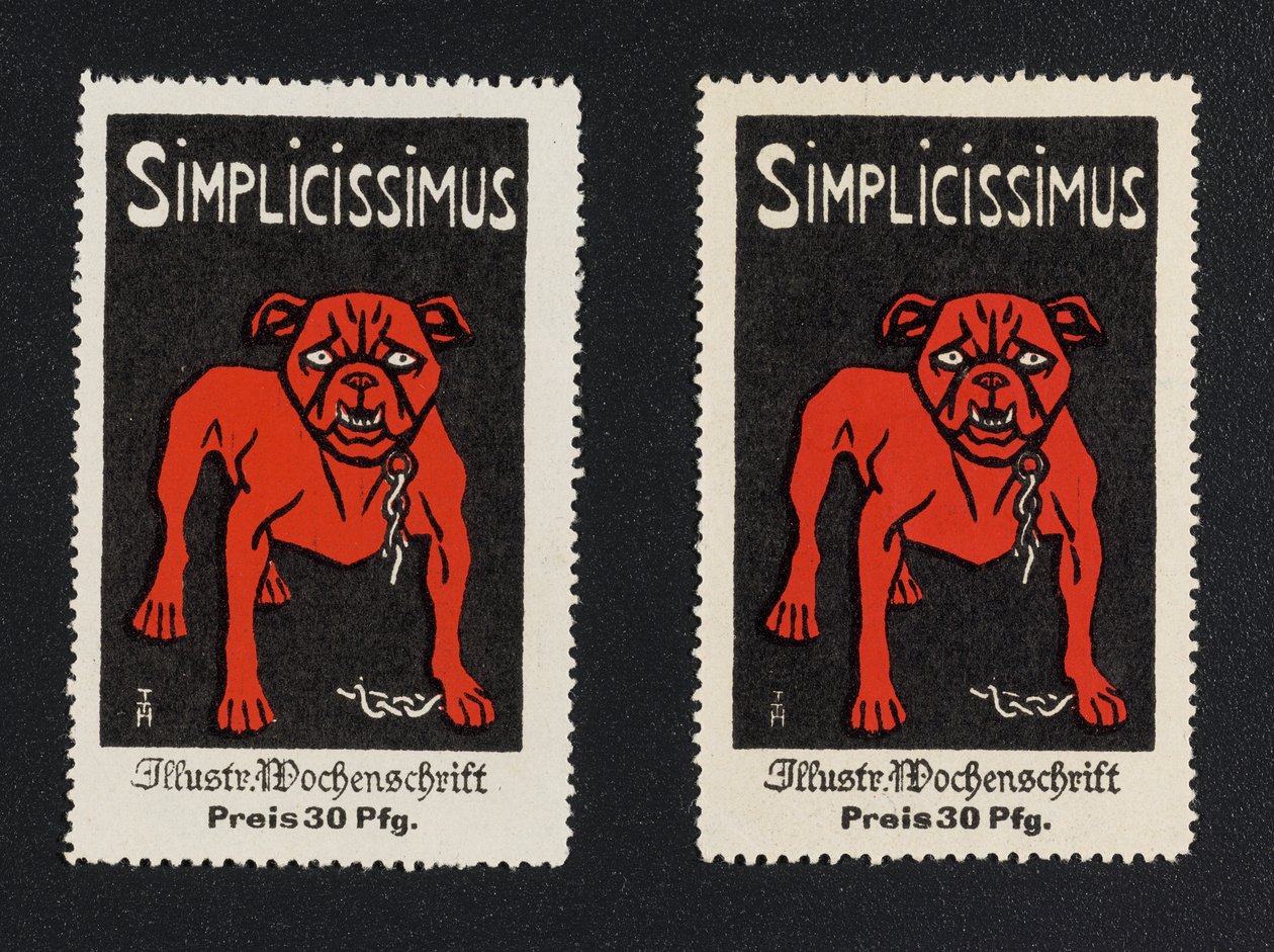 Werbemarke "Simplicissimus 30 Pfg." de Thomas Theodor Heine