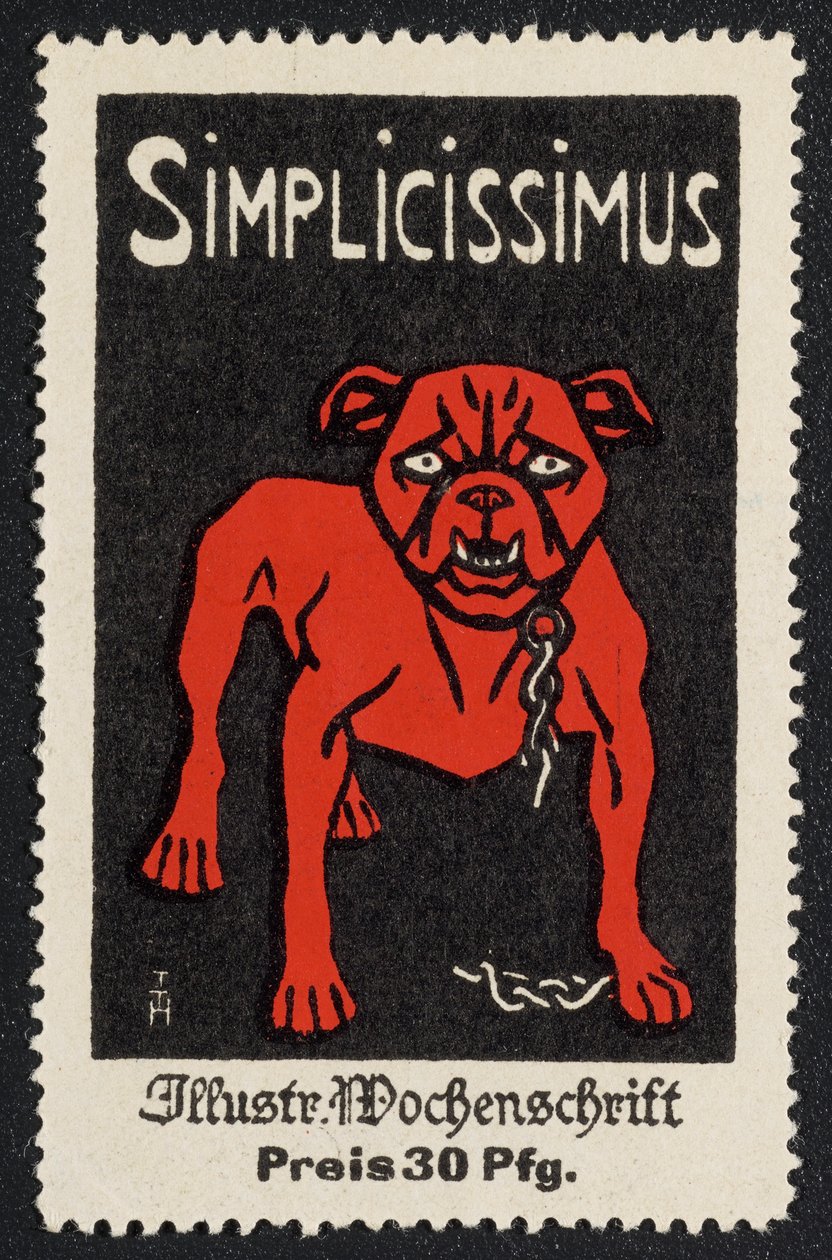 Reklamemarke "Simplicissimus 30 Pfg." de Thomas Theodor Heine