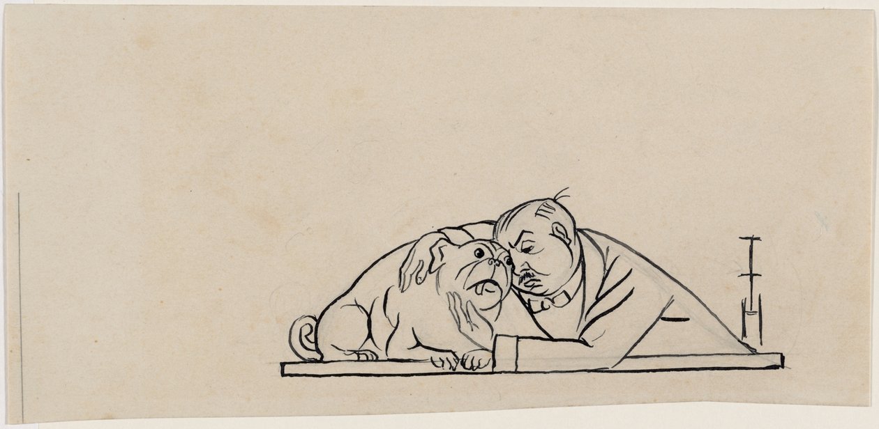Auto-retrato com um carlinho de Thomas Theodor Heine