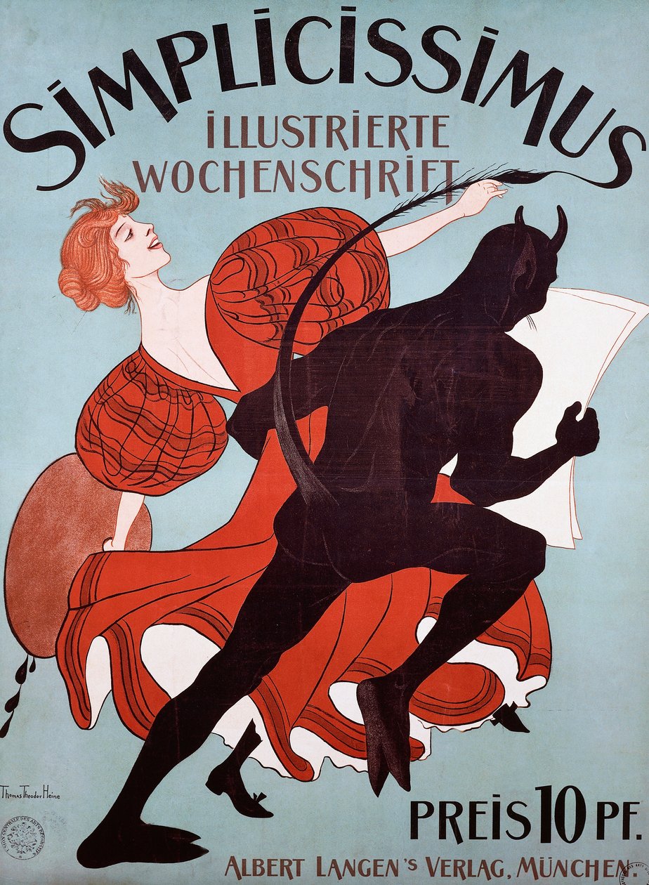 Cartaz publicitário Simplicissimus de Thomas Theodor Heine