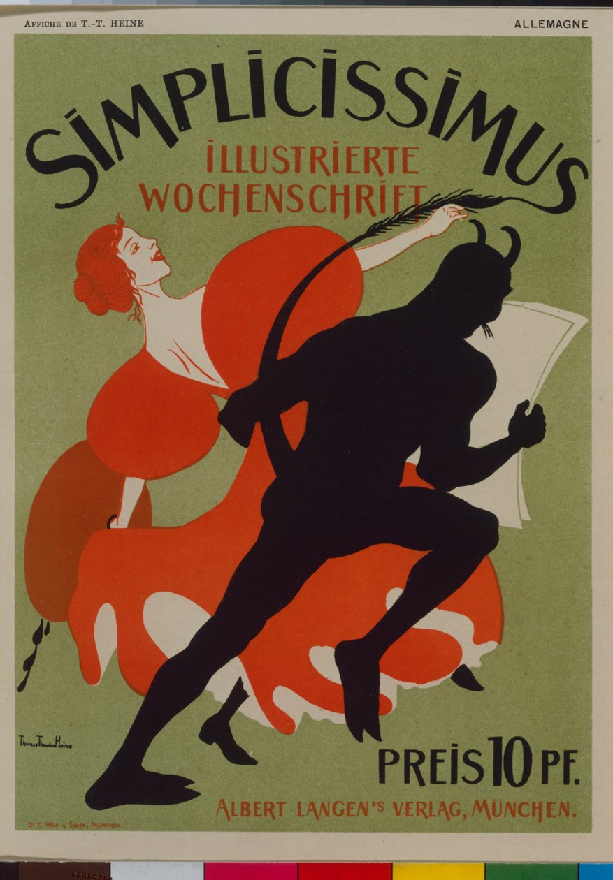 Cartaz publicitário Simplicissimus de Thomas Theodor Heine