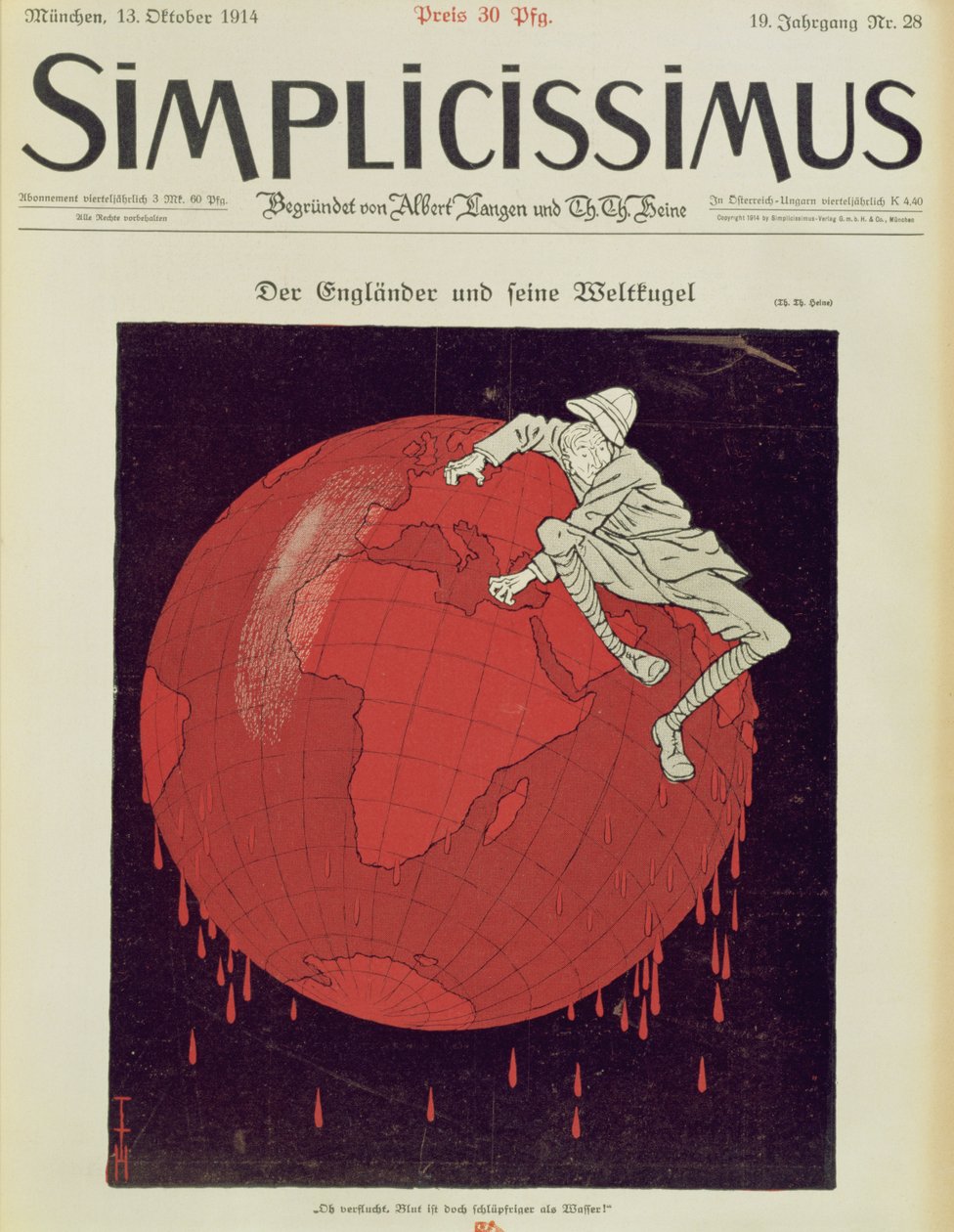 O inglês e o seu Baile Mundial, capa de uma revista alemã, 