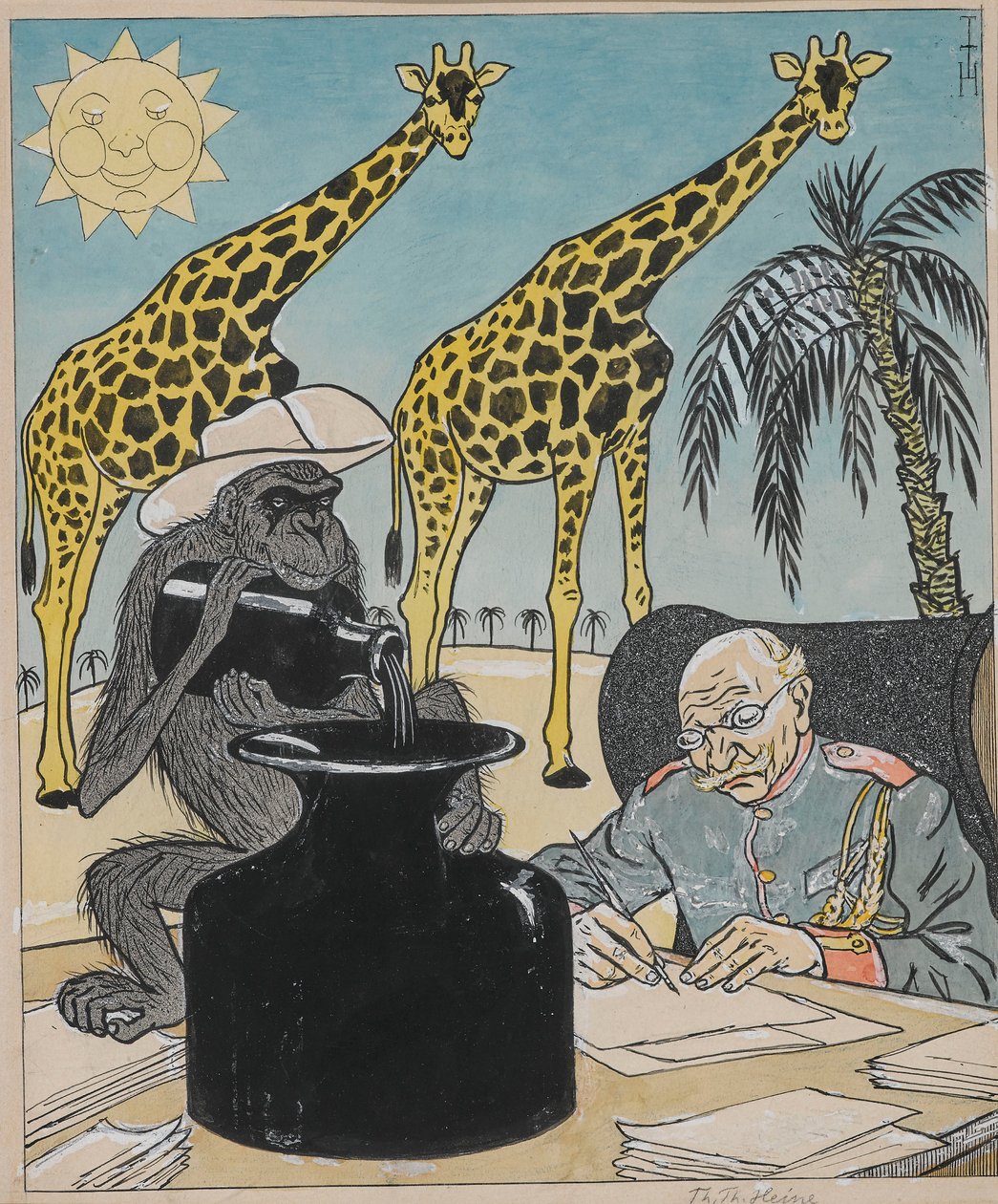 As colônias não podem florescer sob o governo alemão, porque a tinta seca..., 1903. de Thomas Theodor Heine