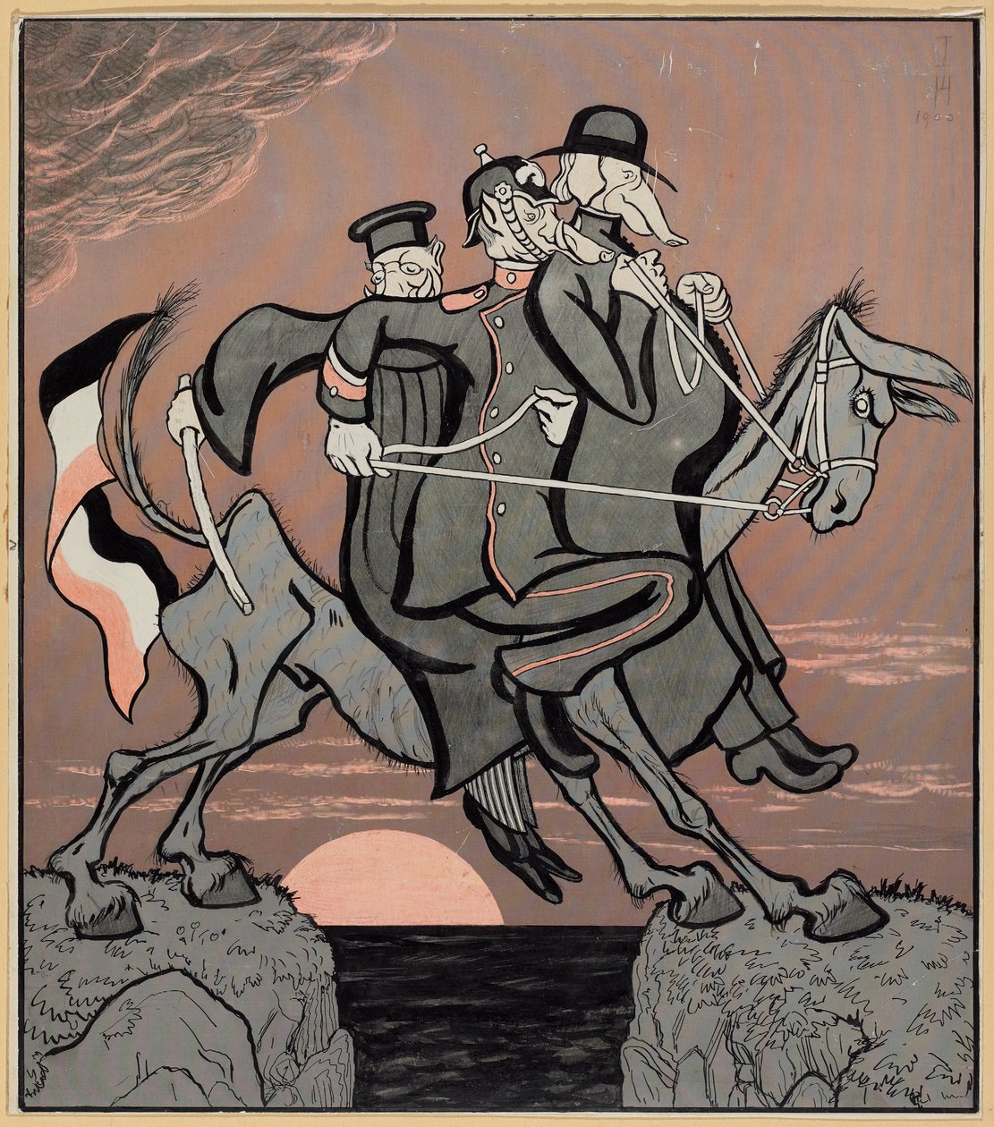 Somos demasiado governados; Simplicissimus V/3, 1900 de Thomas Theodor Heine