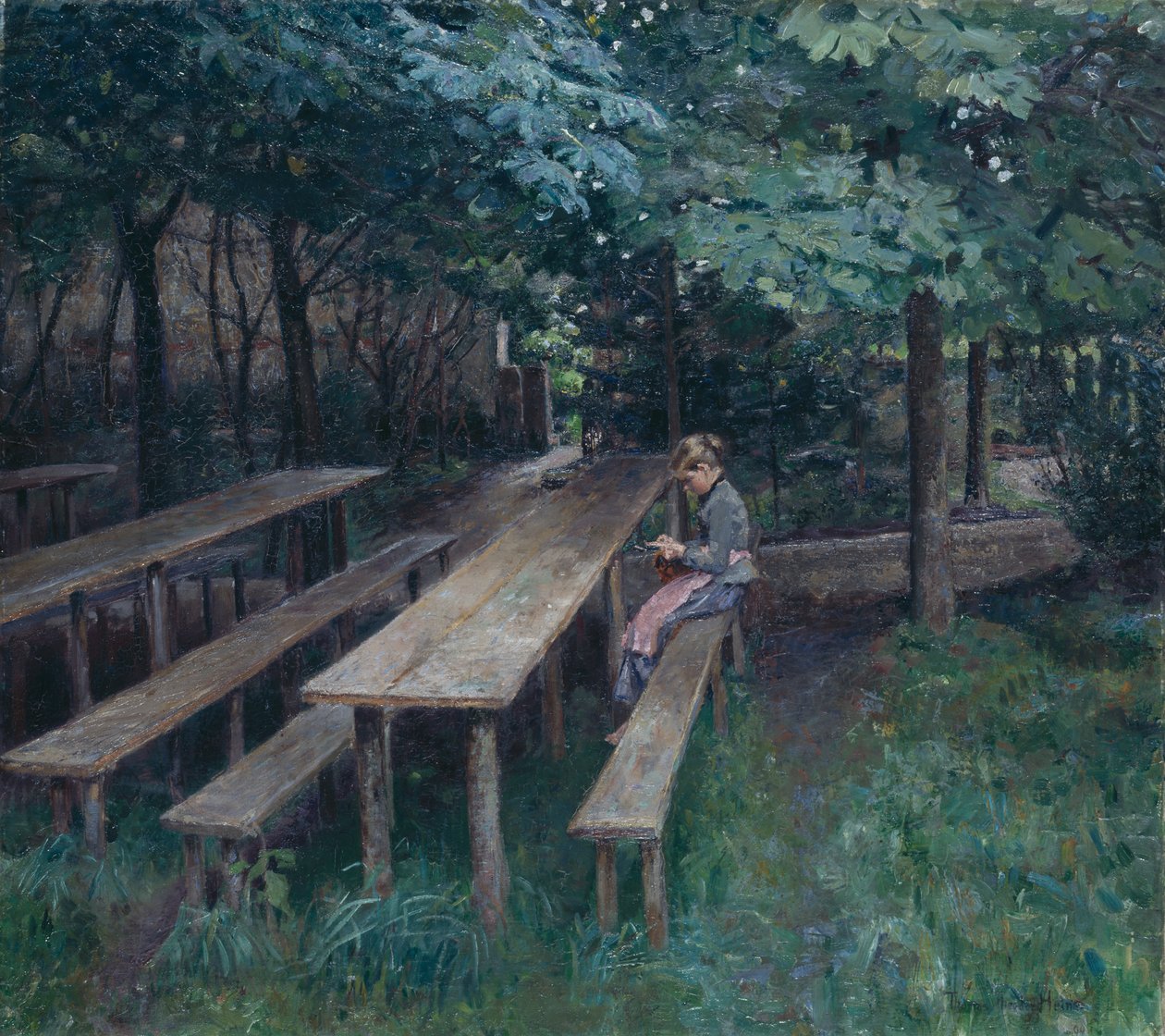 Jardim do restaurante em Dachau de Thomas Theodor Heine