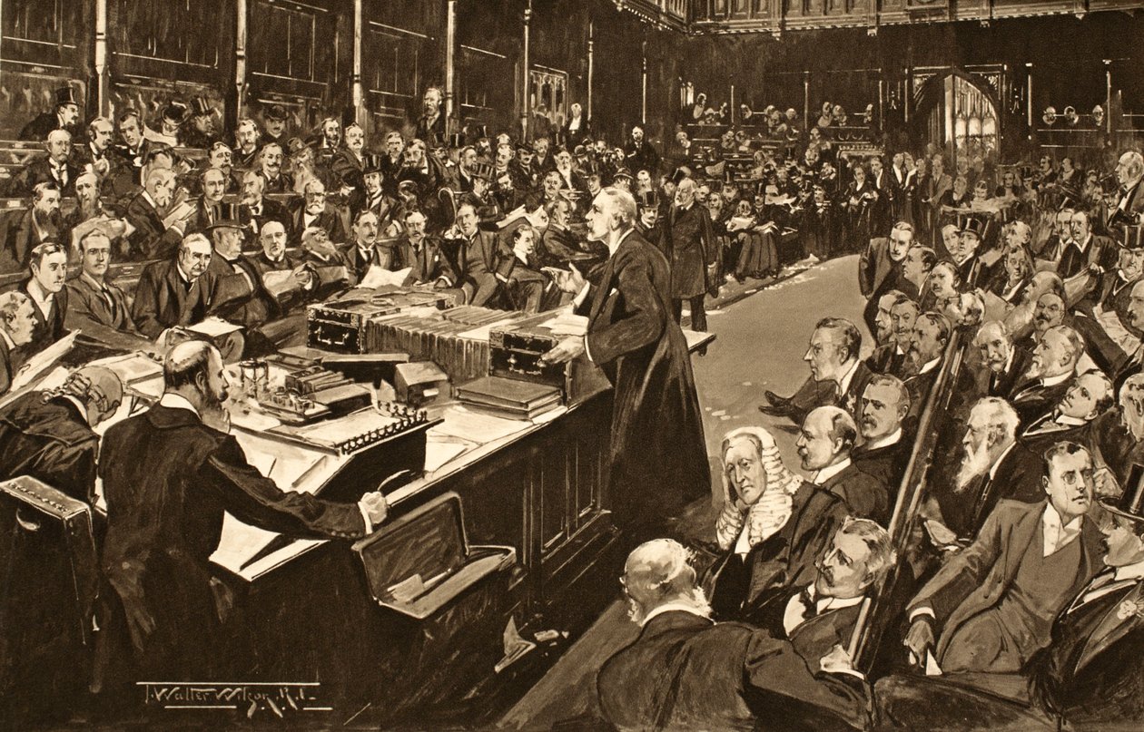 Os Lordes e Comuns Que Receberam a Declaração Preliminar de Sua Majestade, de &39;The Illustrated London News&39;, 1902 de Thomas Walter Wilson