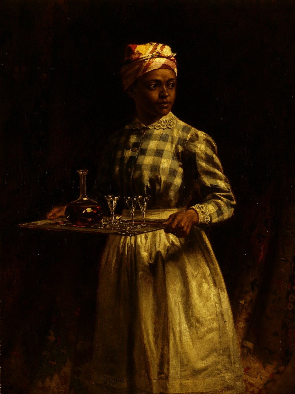 Servindo empregada doméstica, 1890 de Thomas Waterman Wood