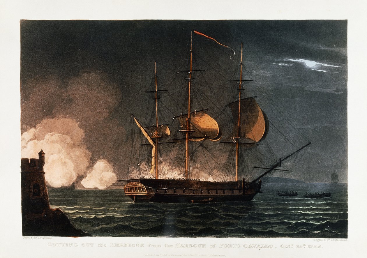 Cortando o Hermoine do Porto de Porto Cavailo, 25 de outubro de 1799, c.1812-1816 de Thomas Whitcombe