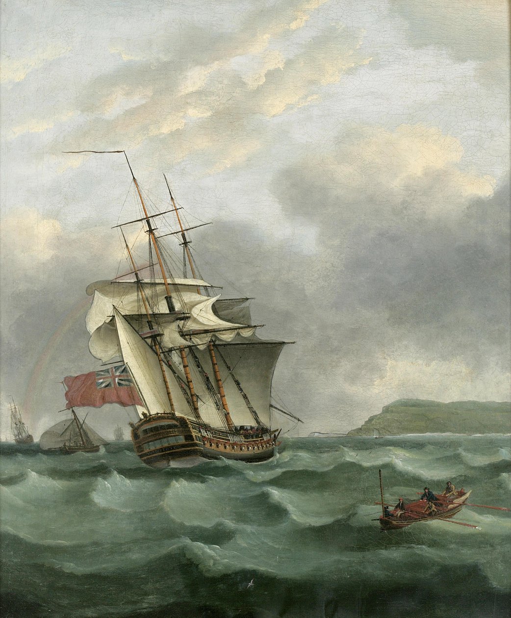 HMS Winterton aproximando-se de Dover, por Thomas Whitcombe de Thomas Whitcombe
