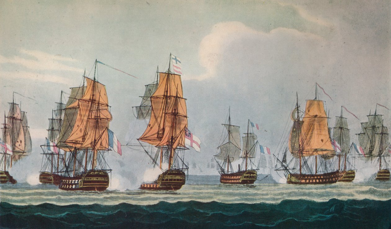 Ação Strachans off Ferrol, c1806 de Thomas Whitcombe