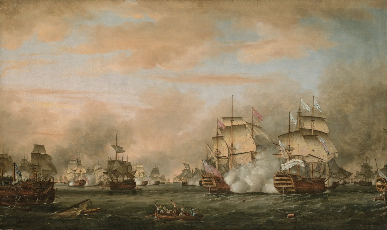 A Batalha dos Saintes, 9 a 12 de abril de 1782 de Thomas Whitcombe