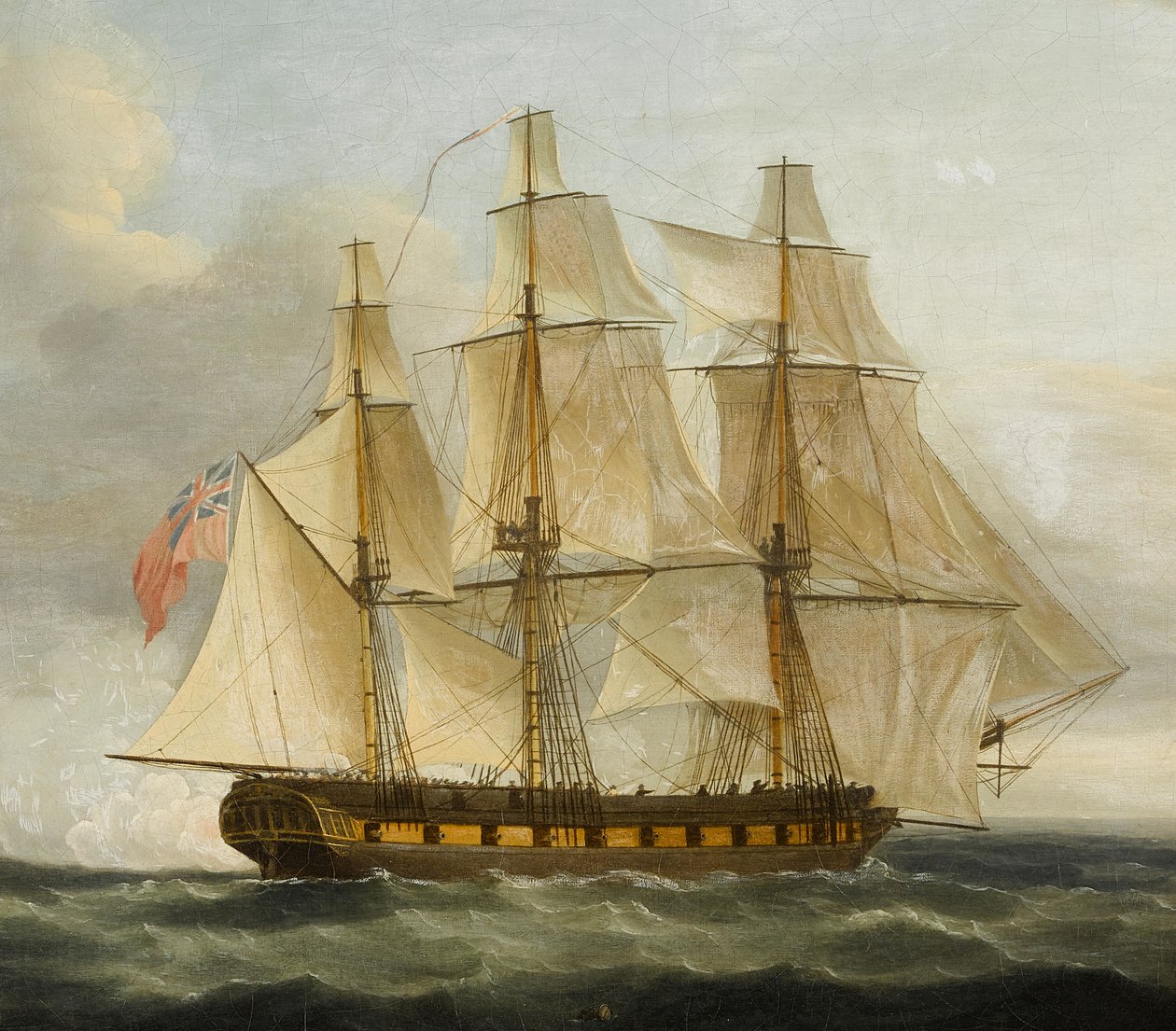 Captura da fragata francesa Le Serene pela fragata inglesa Boreas de Thomas Whitcombe