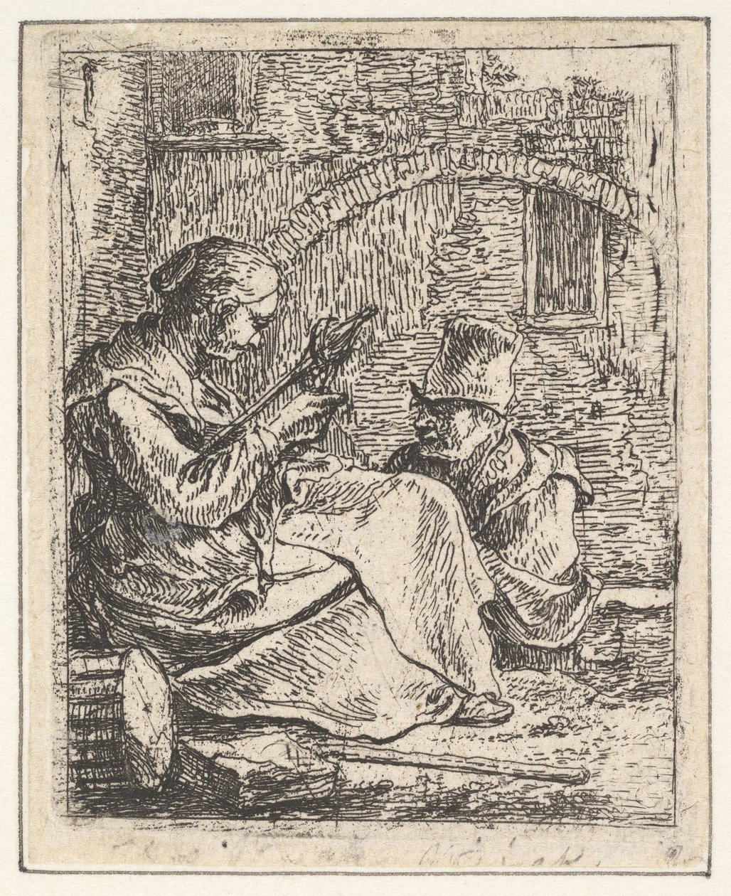 Mulher Spinning.n.d. de Thomas Wijck