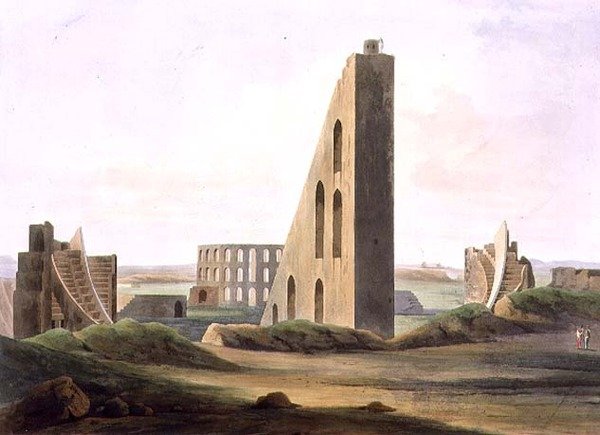 O Observatório em Delhi, placa XX da Parte 3 de "Cenário Oriental", pub. 1808 (aquatint) de Thomas und William Daniell