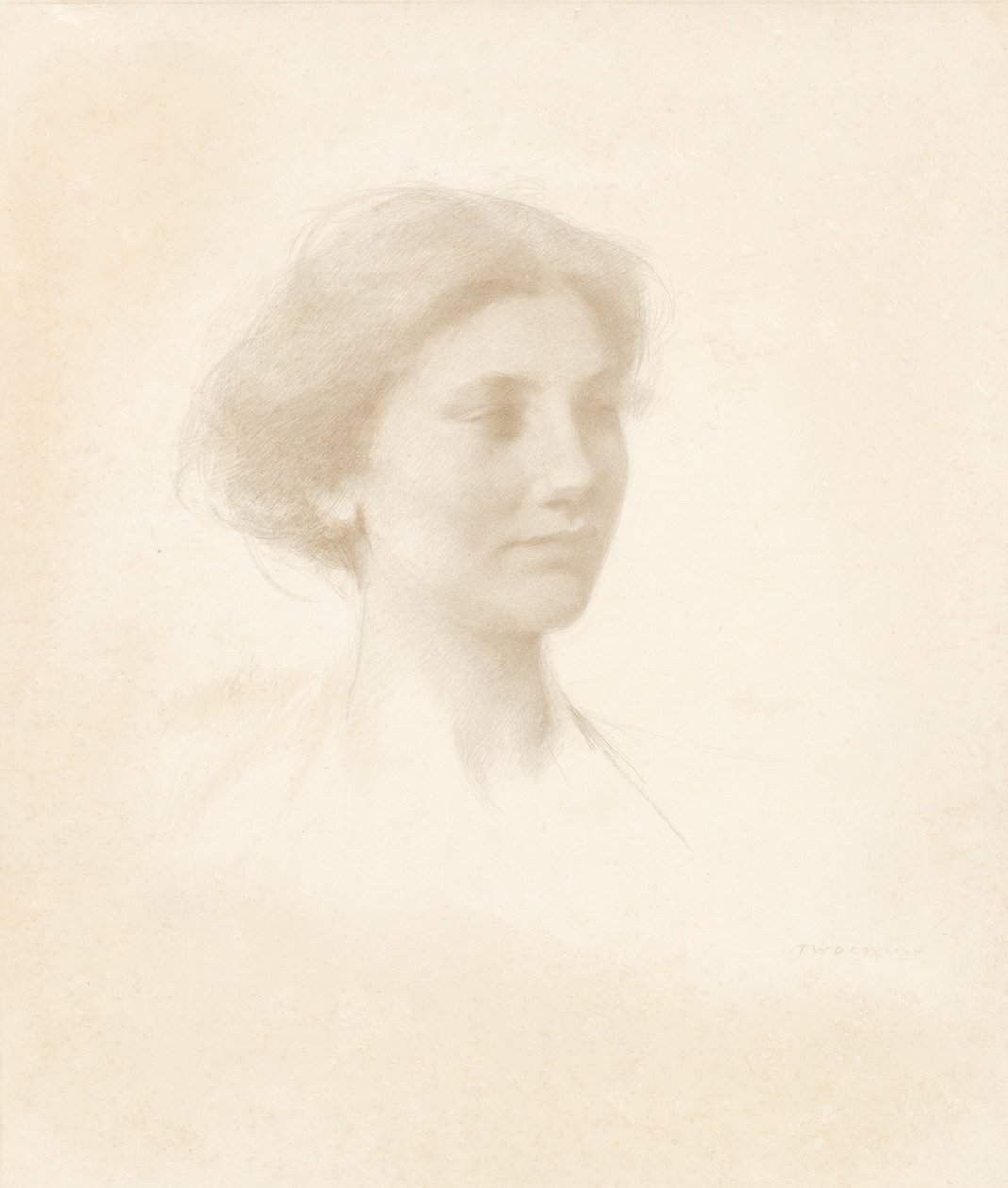 Cabeça de uma menina de Thomas Wilmer Dewing