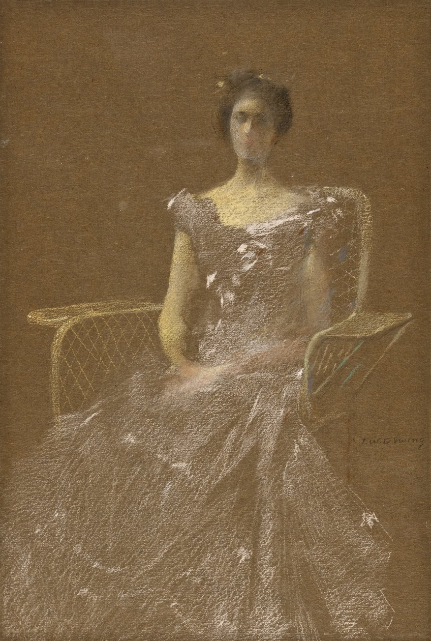 Dama numa poltrona de vime de Thomas Wilmer Dewing