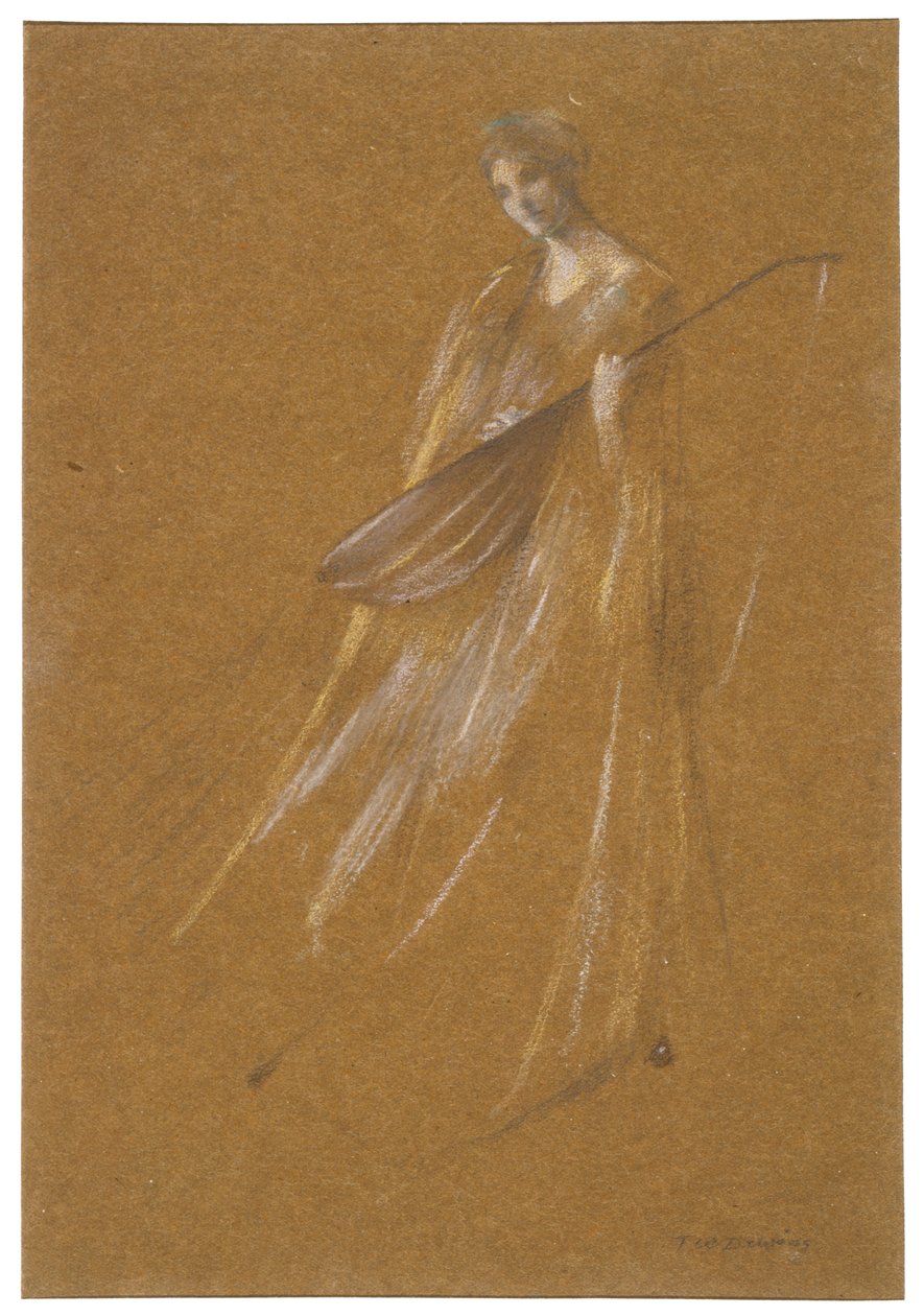 Dame mit Laute de Thomas Wilmer Dewing