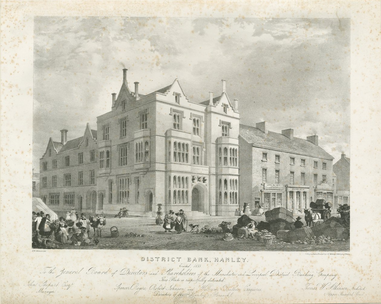 Hanley - Banco Distrital: litografia, nd [?1833] (imprimir) de Thomas Witlam Atkinson