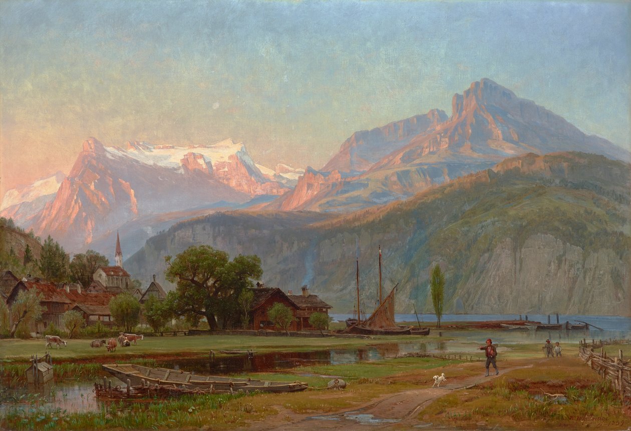A Baía de Uri, Lago Lucerna 1859 (Óleo sobre tela) de Thomas Worthington Whittredge