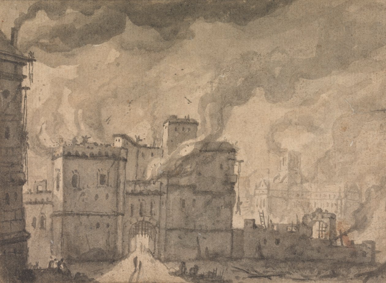 Prisão de Newgate, o incêndio de Londres de Thomas Wyck