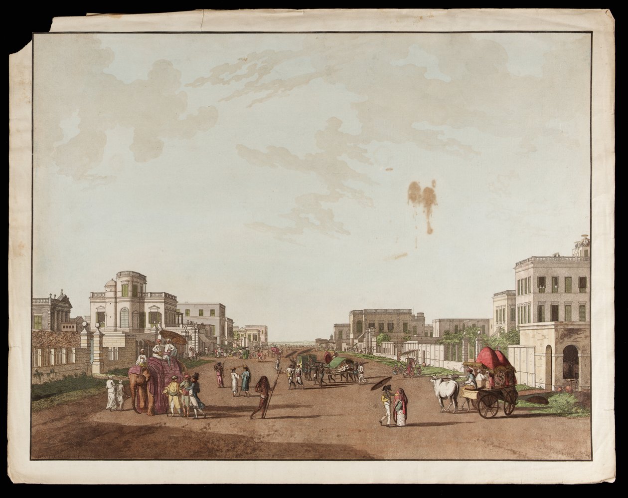 Rua Old Court House Looking South from the Views of Calcutta de Thomas und William Daniell