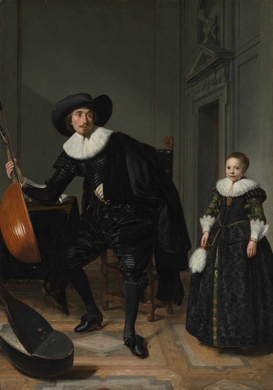Um músico e sua filha, 1629. de Thomas de Keyser