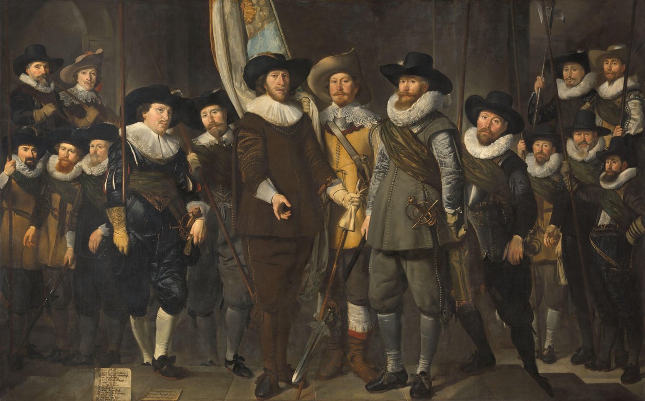 Oficiais e outros Guardas Cívicos do III Distrito de Amsterdã, sob o Comando do Capitão Allaert Cloeck e do Tenente Lucas Jacobsz Rotgans de Thomas de Keyser