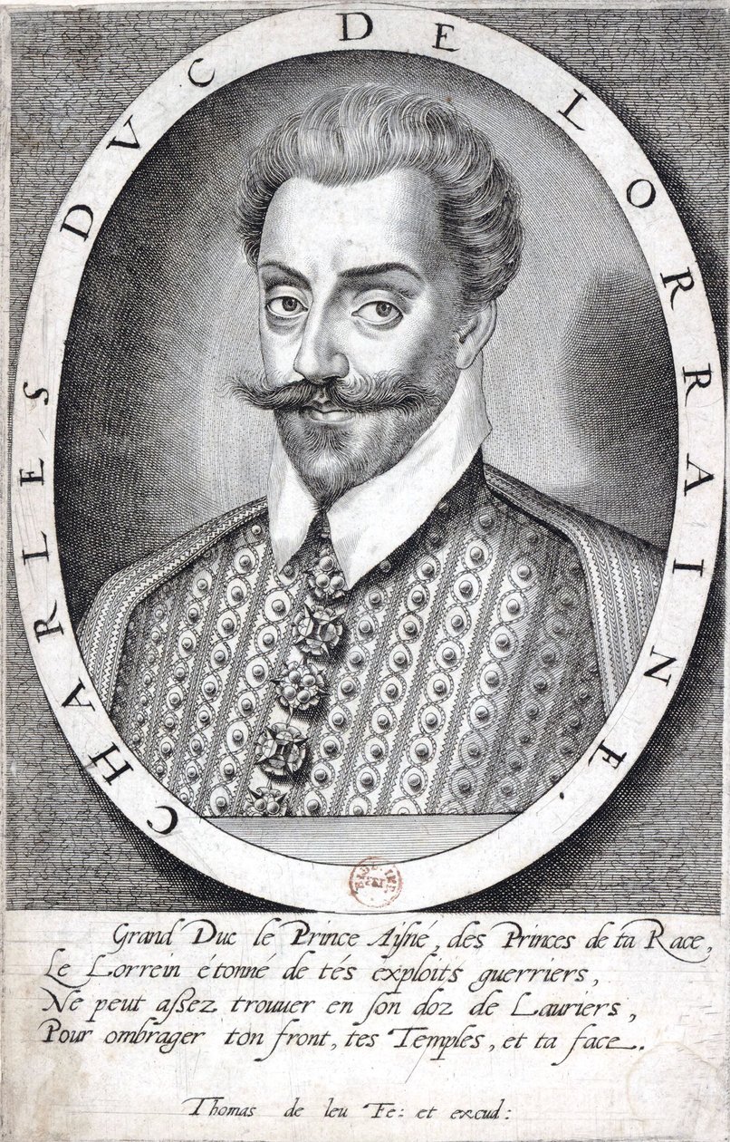Retrato de Carlos III, duque de Lorena, por Thomas de Leu - Gallica (adaptado) de Thomas de Leu