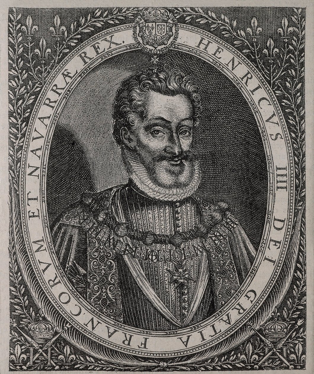 Retrato de HENRI IV da França e Navarra (1553-1610) gravura de Tomas de Leu (século XVI) de Thomas de Leu