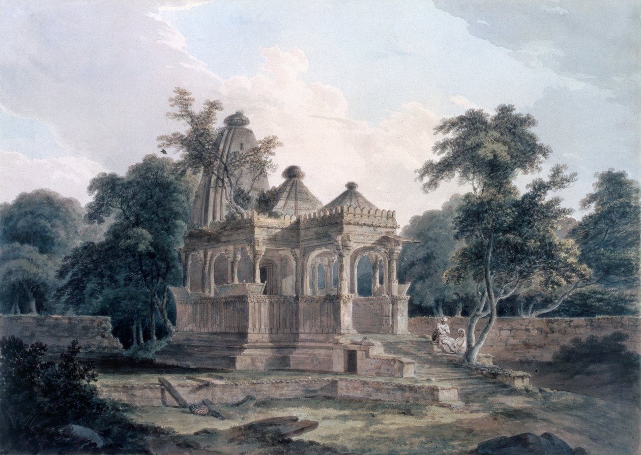 Templo hindu, em, a, forte, de, a, Rohtas, Bihar, índia de Thomas und William Daniell