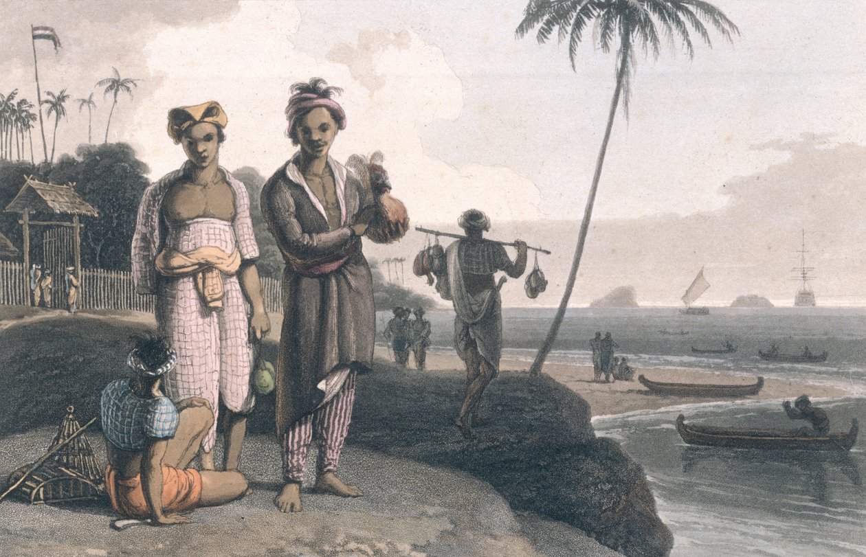 Os malaios de Java, gravados pelos artistas, pub. por Longman, Hurst, Rees e Orme, Londres, 1810 de Thomas und William Daniell