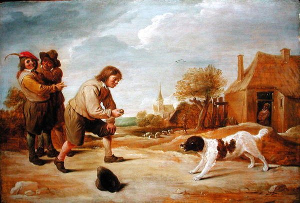 A Game of Catch (óleo no painel) de Thomas van Apshoven