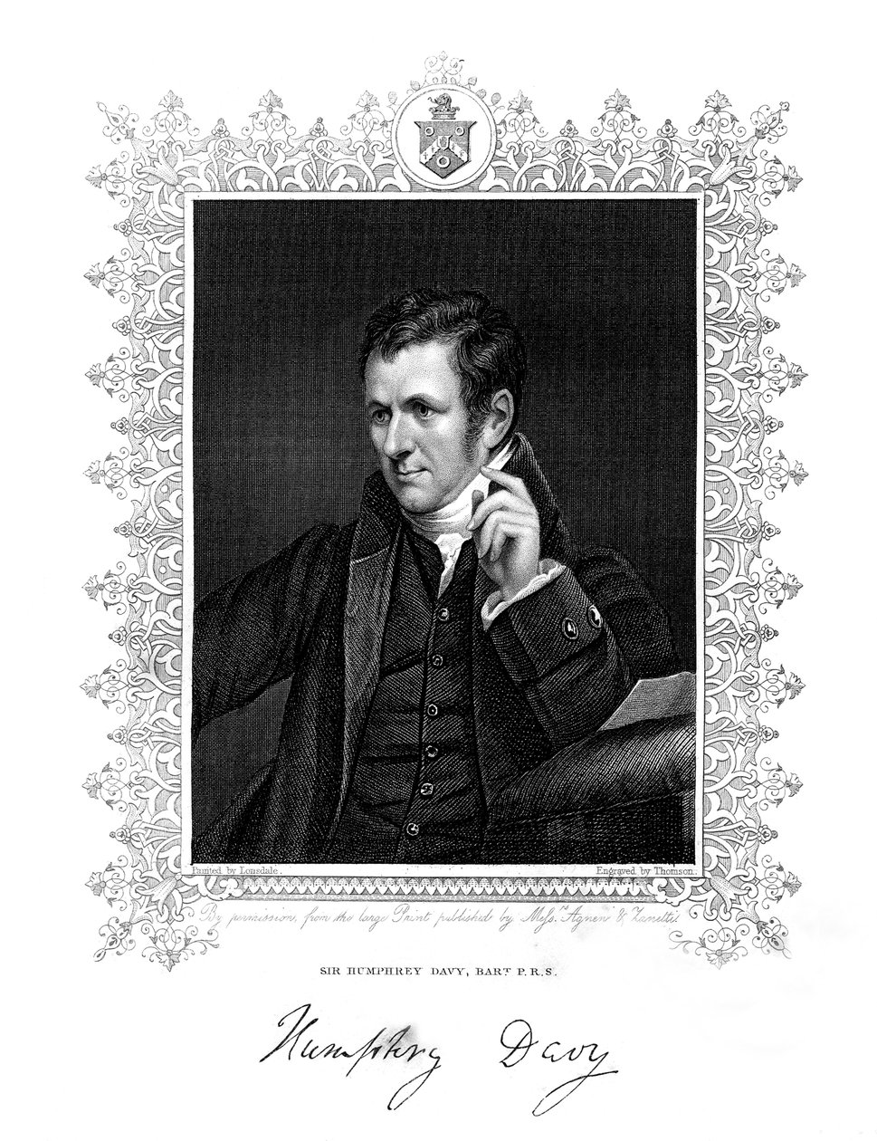 Sir Humphry Davy, químico e físico da Cornualha, século XIX. de Thomson