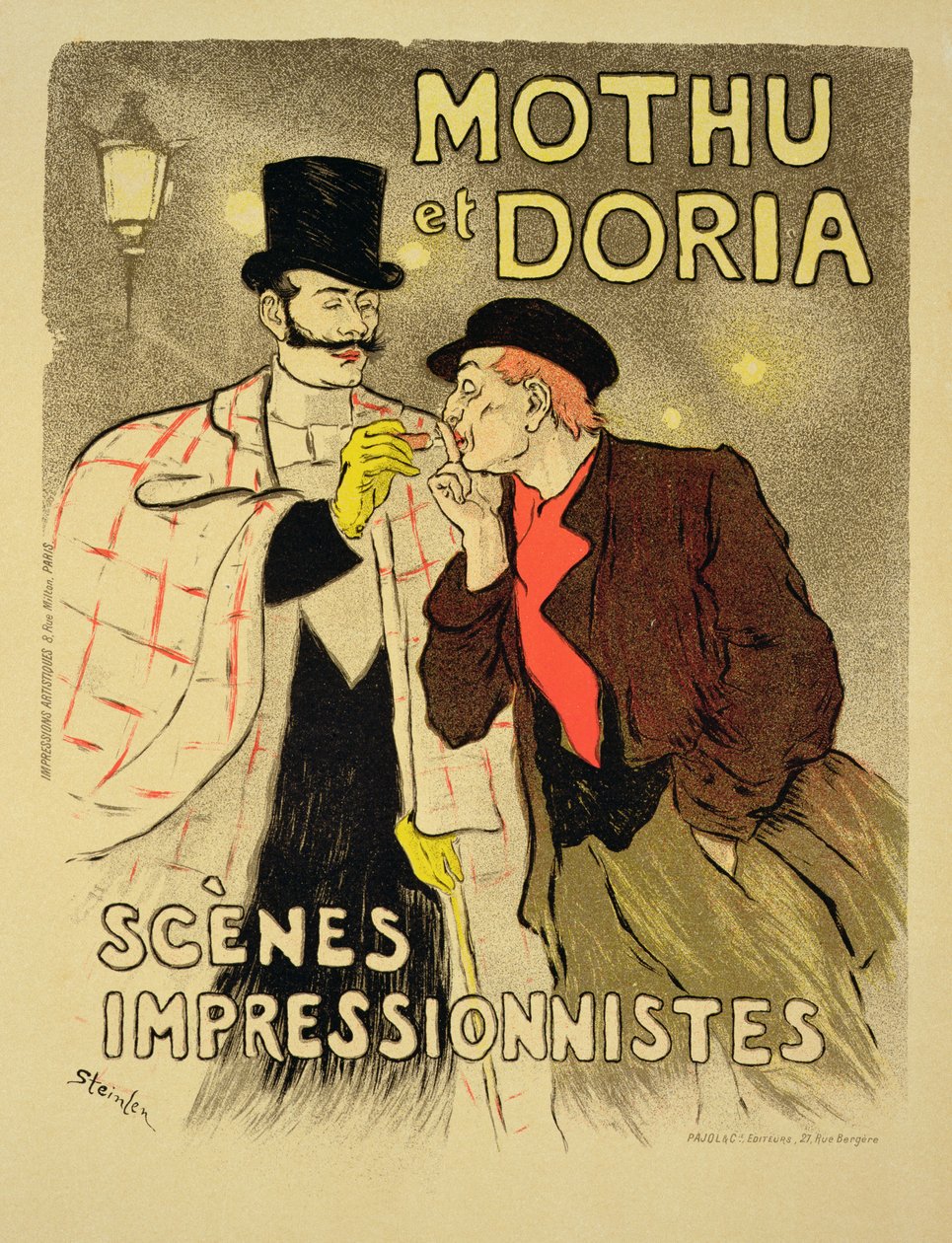 Reprodução de um cartaz publicitário &39;Mothu and Doria&39;in impressionista, 1893 de Théophile Alexandre Steinlen