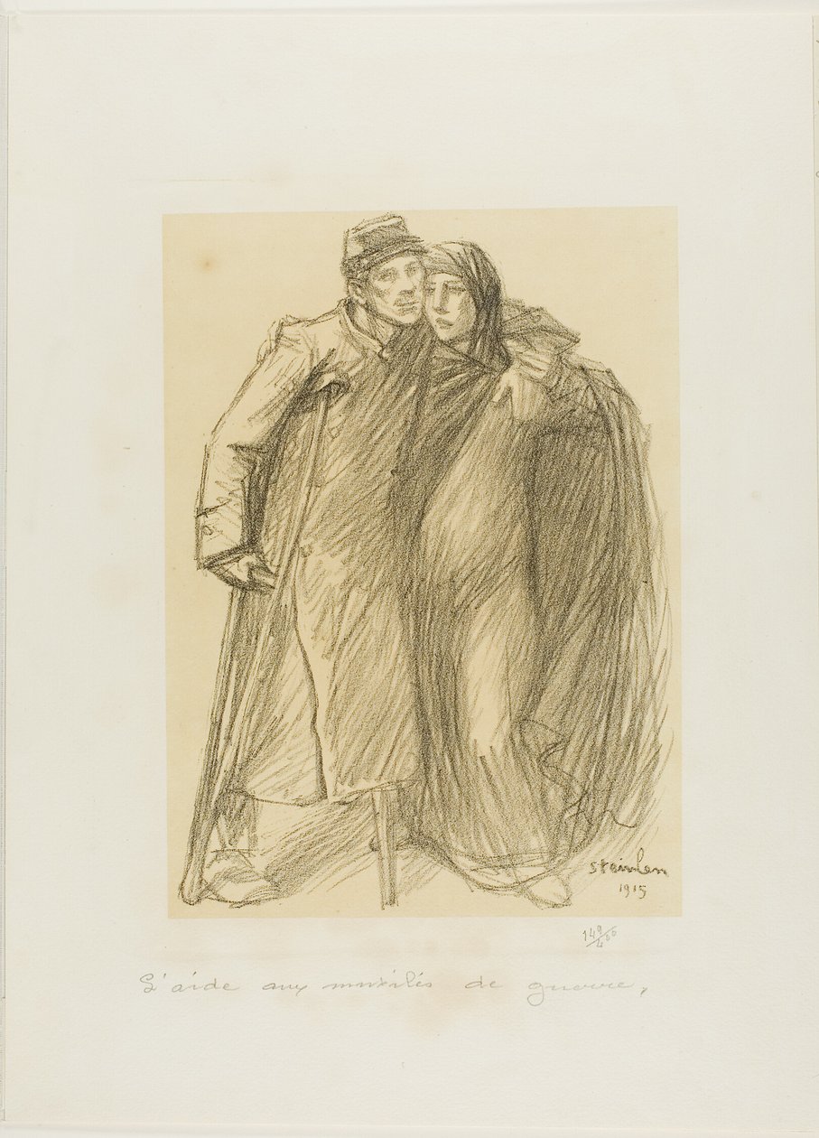 Ajuda aos mutilados de guerra, placa um de Actualités de Théophile Alexandre Pierre Steinlen