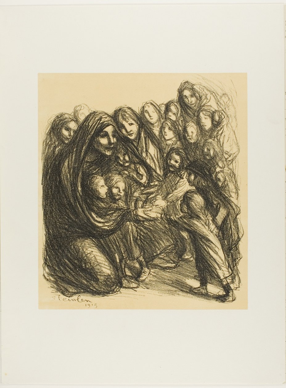 Para as filhas dos soldados mortos no campo de honra, placa treze de Actualités de Théophile Alexandre Pierre Steinlen