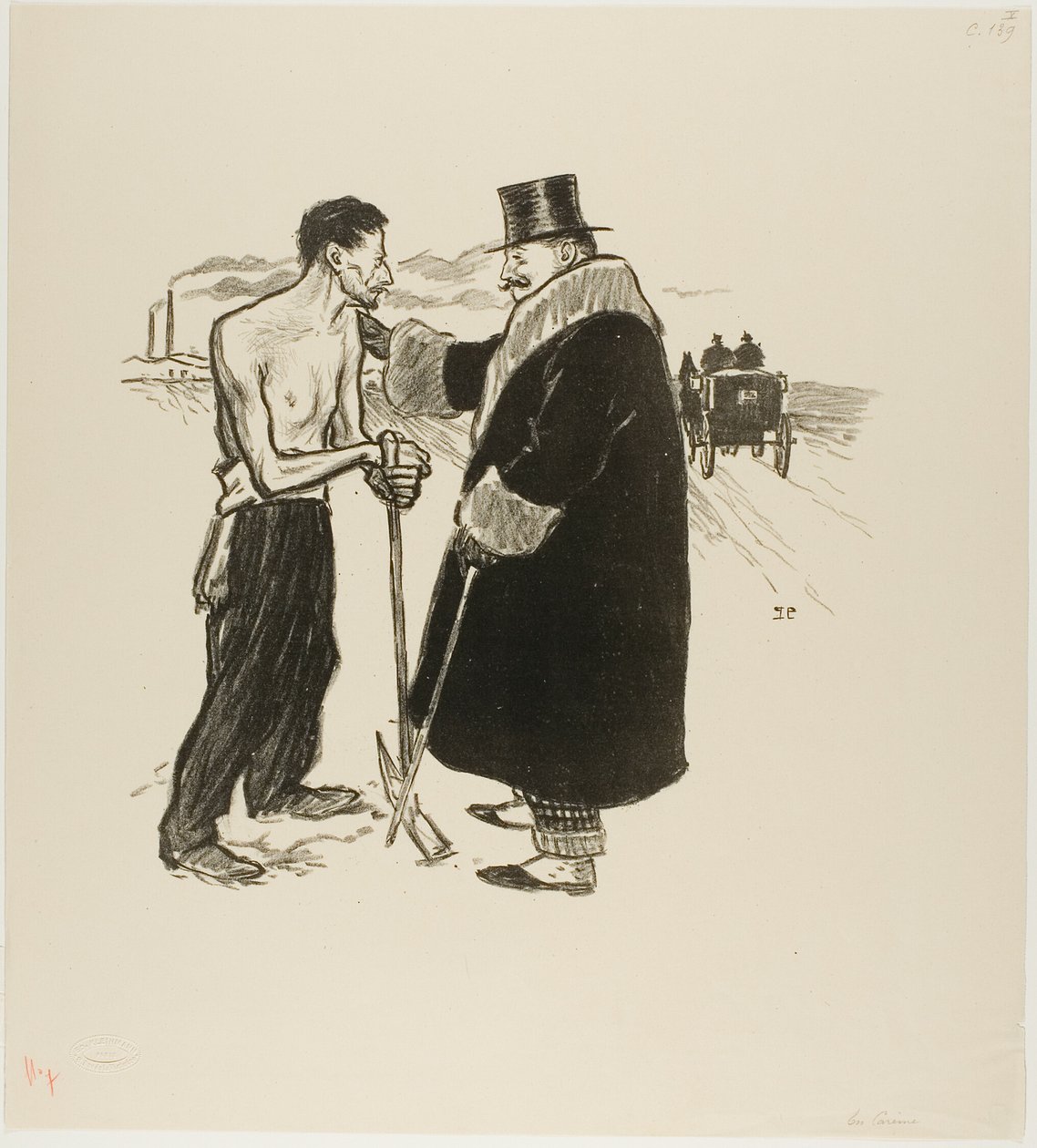 Para baixo de Théophile Alexandre Pierre Steinlen