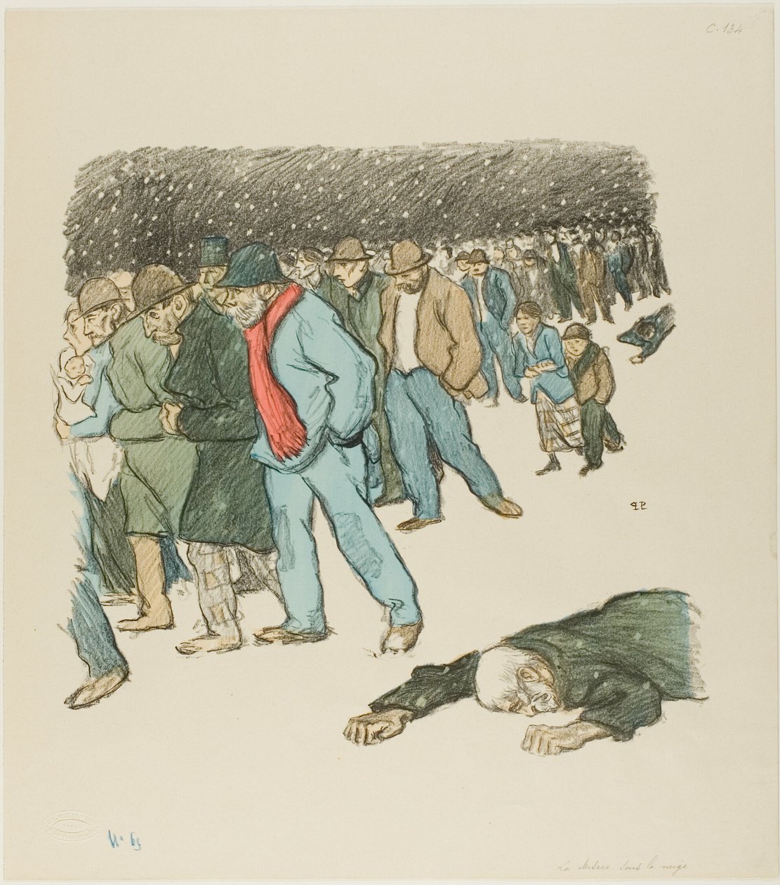 Miséria sob a neve de Théophile Alexandre Pierre Steinlen