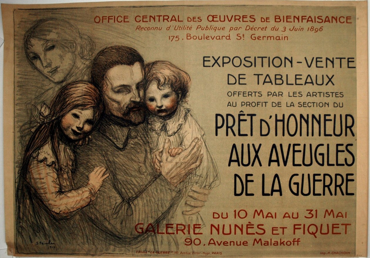 Pronto para homenagear os cegos de guerra de Théophile Alexandre Pierre Steinlen