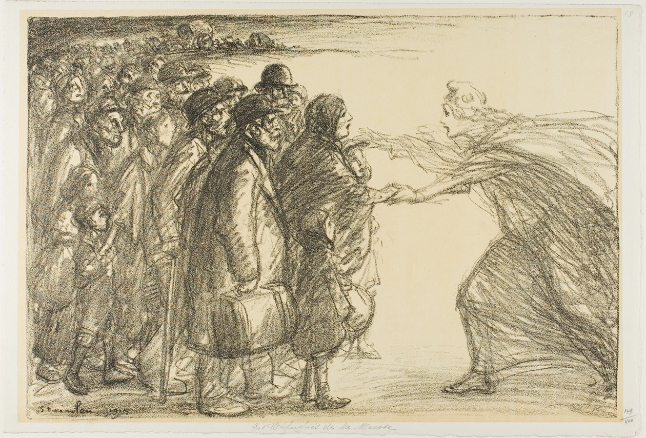 Refugiados do Mosa de Théophile Alexandre Pierre Steinlen