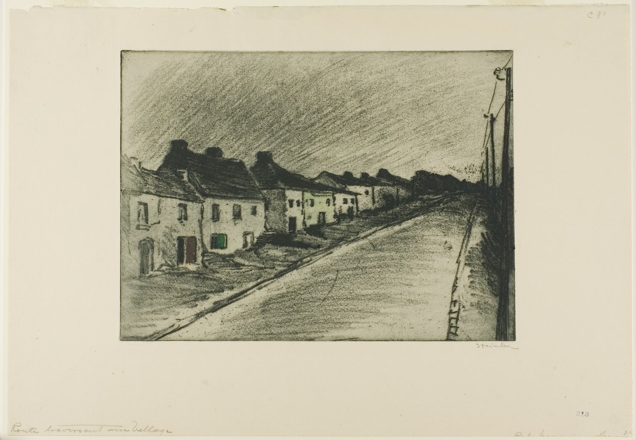 Estrada através de uma aldeia de Théophile Alexandre Pierre Steinlen