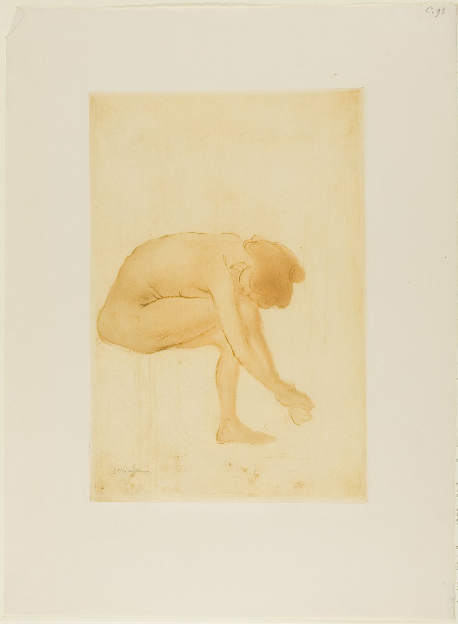 Mulher sentada a secar os pés de Théophile Alexandre Pierre Steinlen